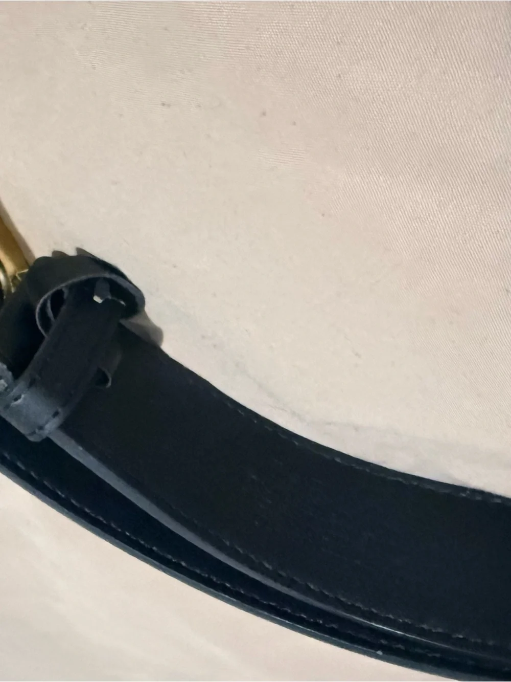 Gucci Black Leather Belt with Gold Buckle